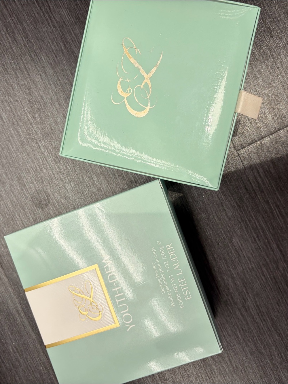 Estee Lauder Youth-Dew Bath & Body Set - Mint Green & Gold Accents